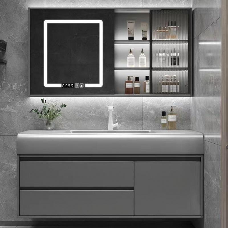 Integrated Basin Simple Smart Bathroom Cabinet Set Bathroom Integrated ...
