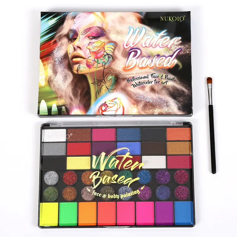 Face Body Painting Make up Set free Brush DIY cosplay wajah water base waterproof 0