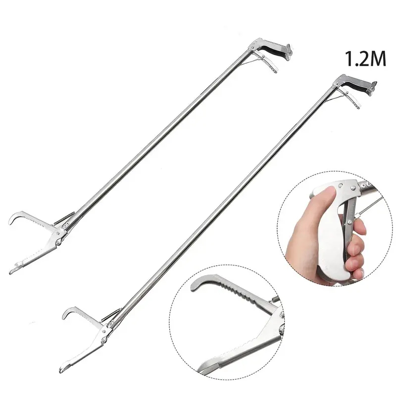 Tongkat Penangkap Ular Alat Penjepit Ular Snake Tongs Silver Stainless Alat Penjepit Sampah 3