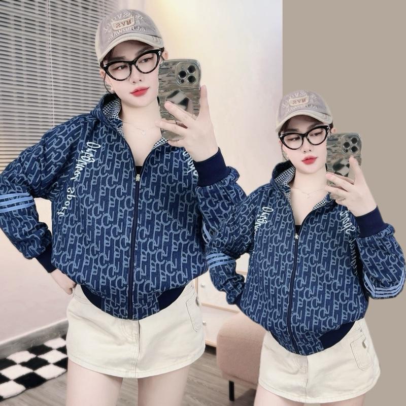 [ 2 Lớp ] Áo Khoác Jean Wash 2 lớp, 2 túi ngoài có khoá, kèm 2 túi trong, khoá kéo cao, dày dặn, thời trang và chống nắng by HFSHOP Nữ Jacket 0