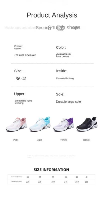 Product Introduction of New Running Shoes Ladies Breathable Sneakers Summer Light Mesh Air Cushion Women's Sports Shoes Outdoor Lace Up Training Shoes Comfortable walking shoes for foot protection 3