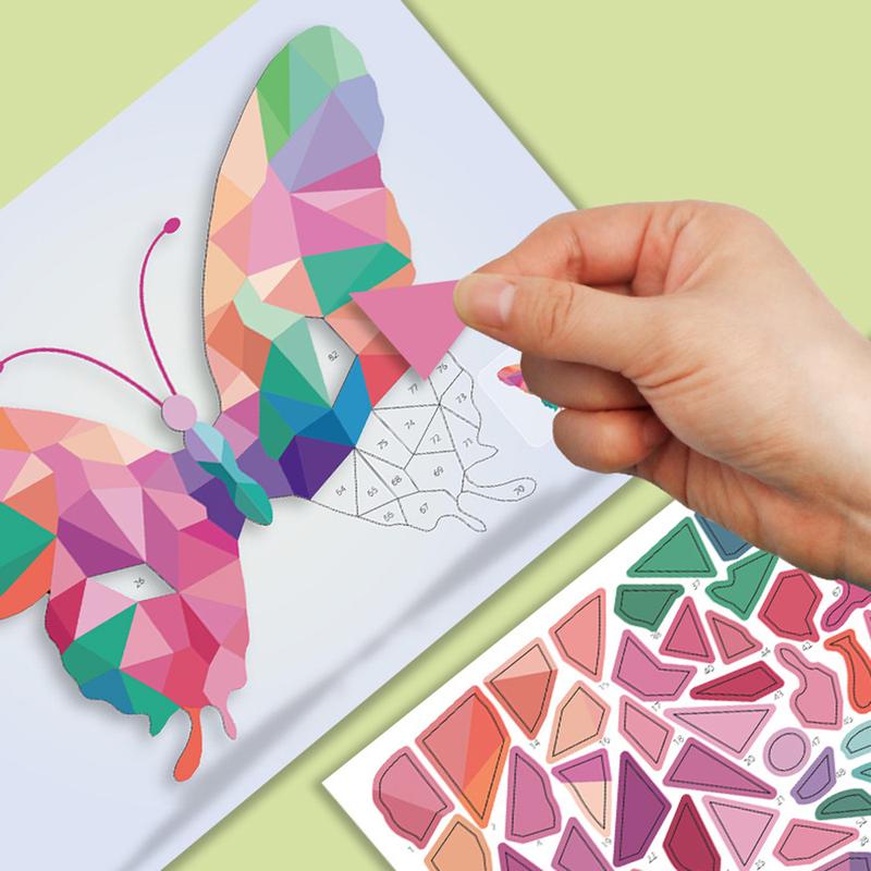 Hình dán xếp hình Thủ Công Tự Làm, Cắt Dán Tranh Ghép Hình Sáng Tạo, Thiết Kế Cột Hình Học 3D, Tập Trung Đào Tạo, Khai Sáng Giáo Dục Sớm, Đồ Chơi Trẻ Em