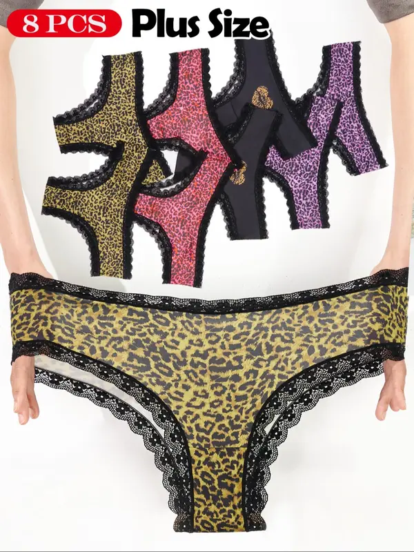 【Plus Size】 Cartoon Sun & Star Print Panty, Casual Comfy Breathable Knicker for Daily Wear, Women's Underwear for All Seasons 2