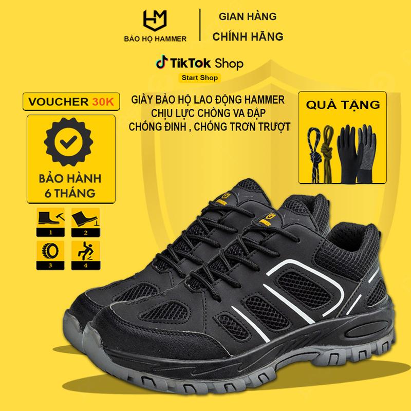 Giày Bảo Hộ Lao Động HAMMER JMS - Mũi Thép Chống Va Đập Đế Giày Chống Đinh Cách Điện Chống Trơn Trượt Tiêu Chuẩn An Toàn Siêu Bền