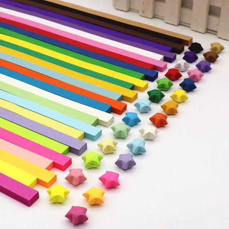 Ngôi sao may mắn Origami, XINGX, hình ngôi sao năm cánh, được làm bằng giấy, thích hợp cho trẻ mẫu giáo, Thủ Công tự làm, gấp giấy đặc biệt, Ngôi sao ước nguyện đầy màu sắc Đồ Chơi Toy 3