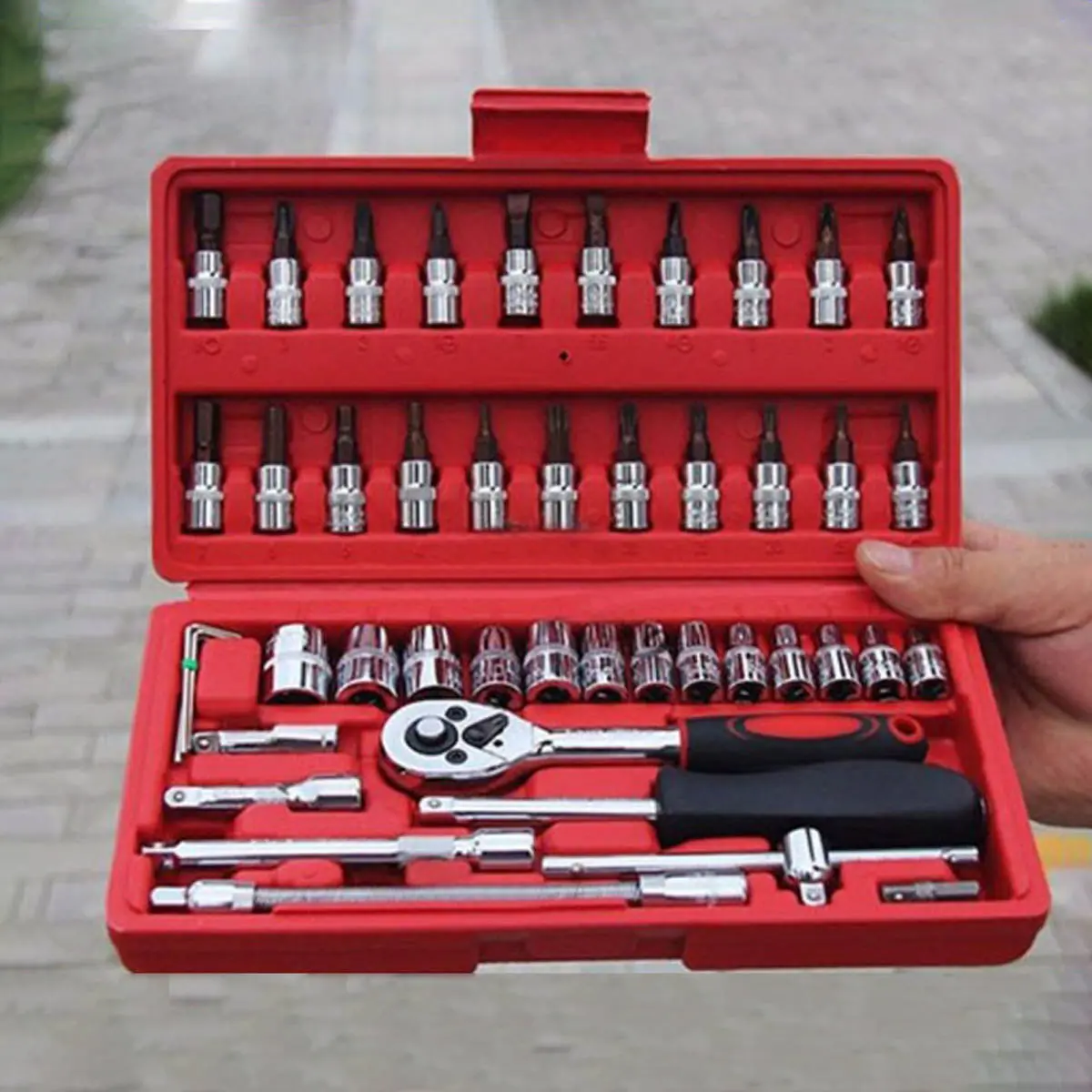 Bộ dụng cụ mở ốc vít bộ dụng cụ sửa chữa ô tô xe máy cụ đa năng 46 chi tiết loại 1