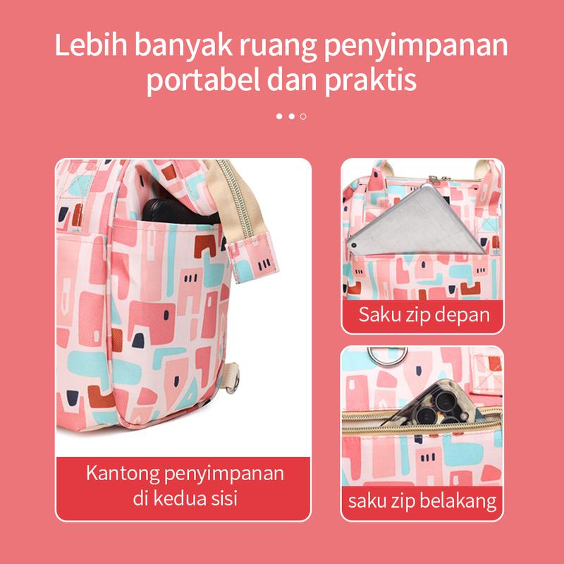 Product Introduction of LAKOE Tas Bayi Multifungsi diaper bag / tas Perlengkapan bayi pink bags Biru 4