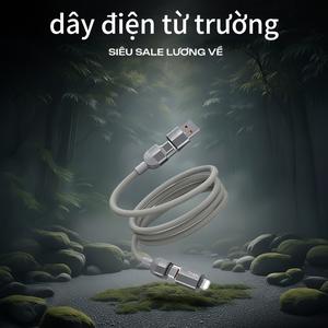 Cáp Sạc Nhanh, Mẫu Mới, 240W PD 27W 4 in 1, Hút Từ Tính, Cuộn Dây Điện trở, Bện Nylon, Bền, Tương Thích Với iPhone / Android Và Type-C Sang USB, Lưu Trữ Cầm Tay, Tự Lên Dây Cót / Tự Priming / Tự Chứa, Mẫu Mới 2025