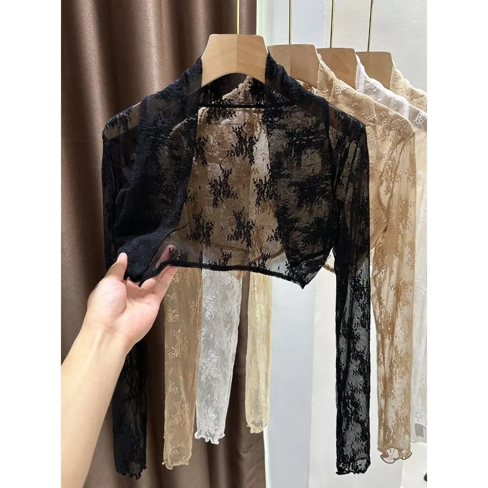 Áo Cardigan Chống Nắng, Ren, Dành Cho Nữ, Váy Hai Dây, Áo Mặc Bên Ngoài, Che Phủ, Khăn Choàng Sườn Xám Mùa Hè, Áo Khoác Nhỏ Áo Lưới Rỗng