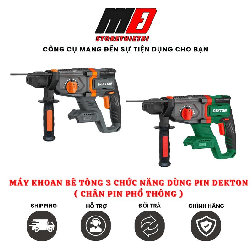 Máy Khoan Đục Bê Tông 3 Chức Năng 3.2J Thế Hệ Mới Dekton M21-RH2603C ( Chân Pin Phổ Thông )