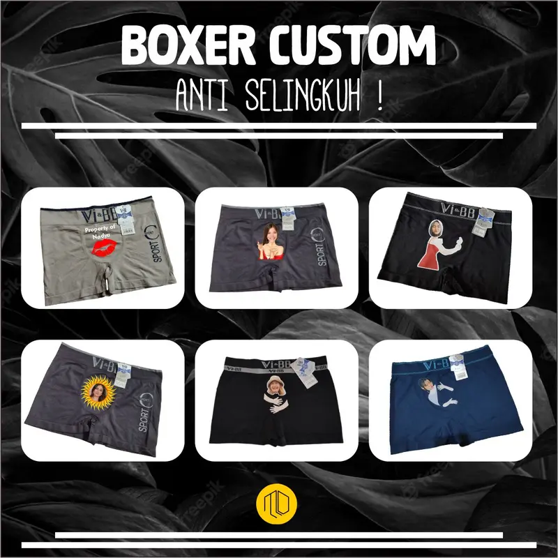 BOXER CUSTOM ANTI SELINGKUH FOTO PACAR / BOXER CUSTOM ANTI PELAKOR / BOXER CUSTOM VIRAL / BOXER PRIA CUSTOM / CELANA DALAM CUSTOM WAJAH / BISA TAMBAH NAMA DAN GAMBAR 0