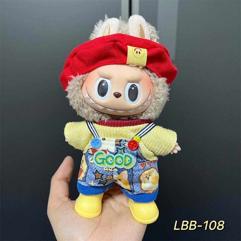 Product Introduction of Labubu Doll Clothes Vinyl Labubu 17cm Plush Toy Cute Dress-Up Casual Outfit Skirt Plush Toy Clothes 25