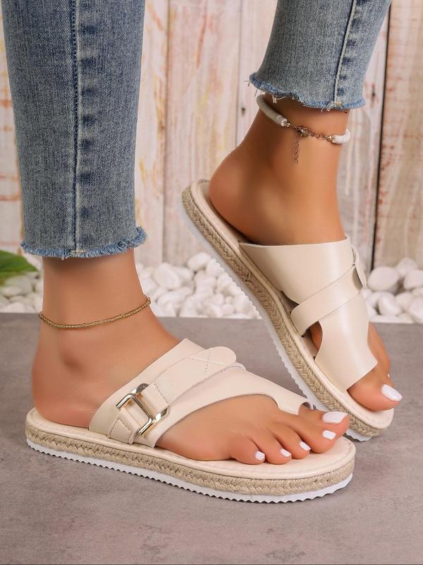 Women's Simple Plain Slip on Flip Flops, Casual Comfortable Toe Thong Slippers for Summer, Lightweight Breathable Non-slip Slippers for Beach 5