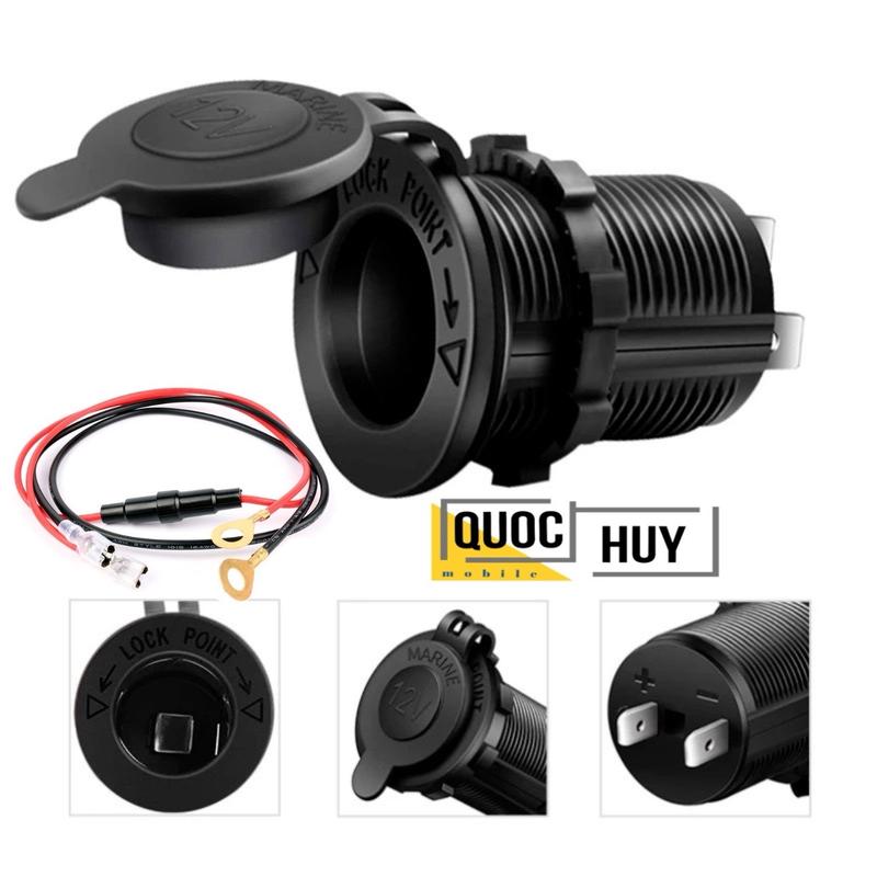Ổ cắm điện 12v-24v đa năng lắp trên xe máy, oto, xe tải để lấy điện sử dụng nhiều mục đích như: tẩu sạc điện thoại, bơm lốp xe ... Phụ Kiện