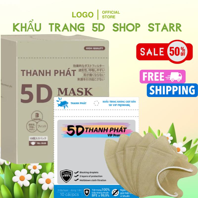 THÙNG 600 chiếc Khẩu Trang 5D THANH PHÁT MASK chính hãnġ cao cấp dày dặn , chống tia UV và nước