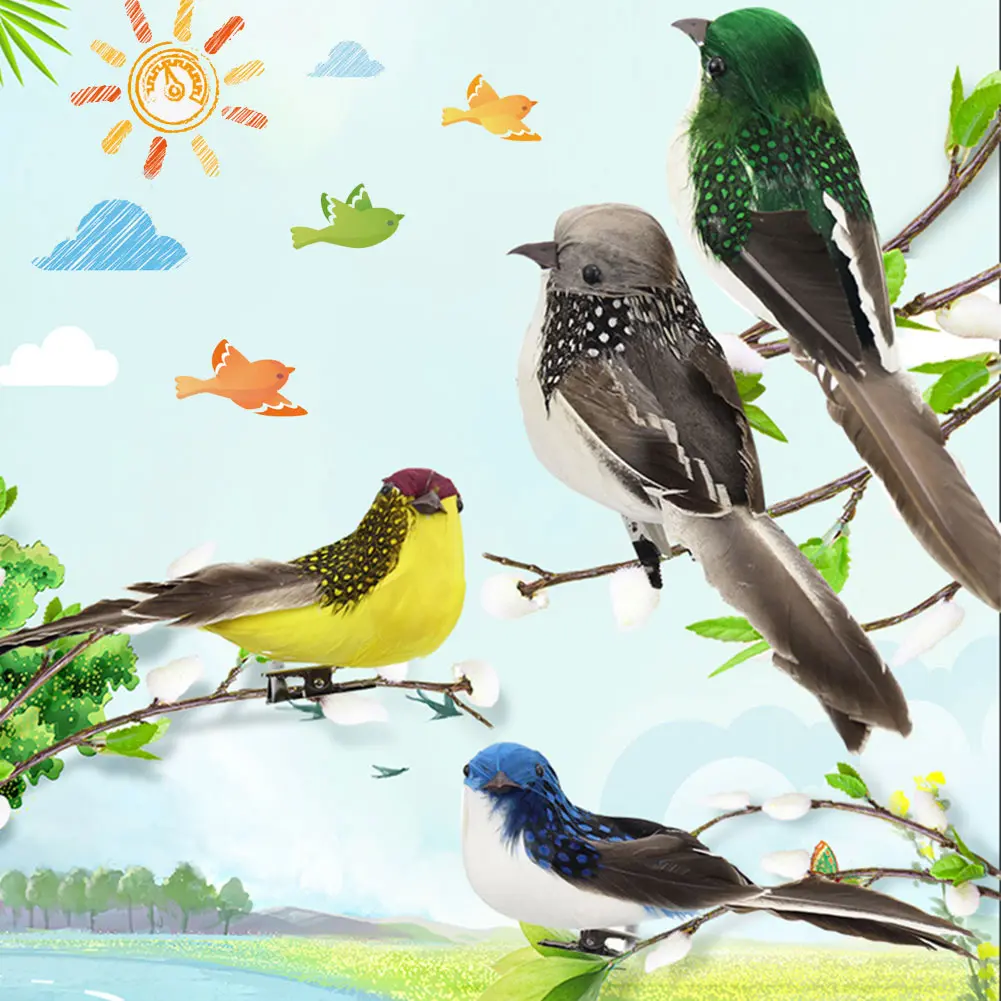 Cute Artificial Birds Fake Foam Animal Simulation Feather Birds Models Tit DIY Craft Wedding Home Garden Ornament Decoration #446840