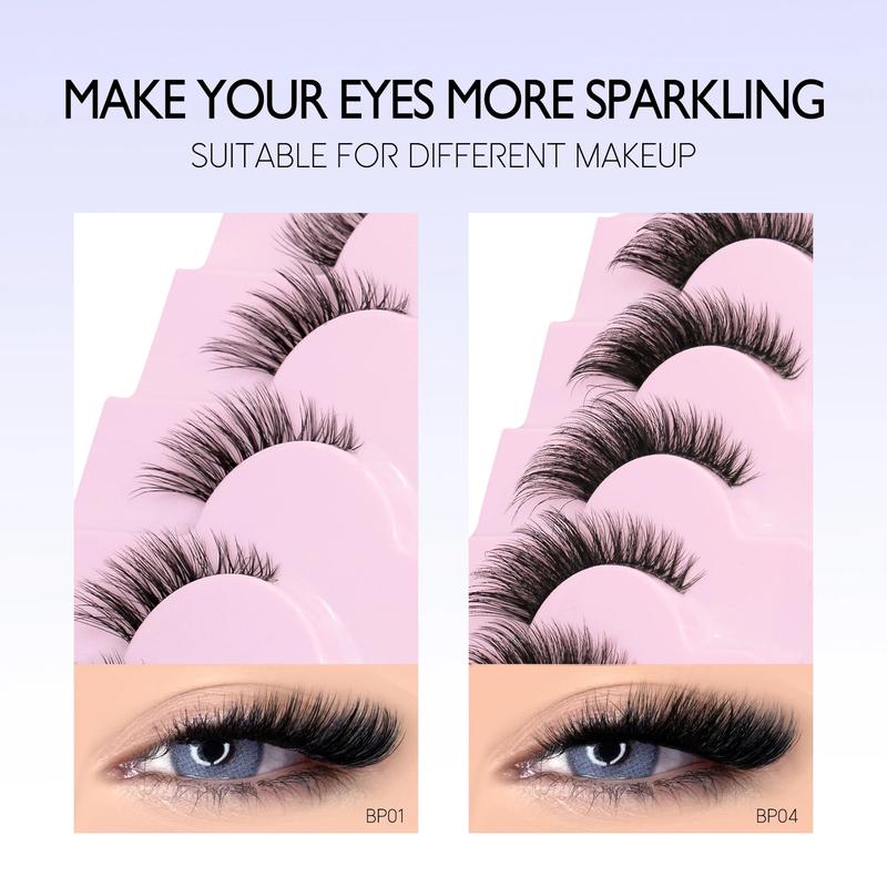 Product Introduction of GROINNEYA Half Eyelashes Natural Cat Eye Lashes Soft Wispy Clear Band Lashes With Winged Ends For Extended Eye Look Makeup 11