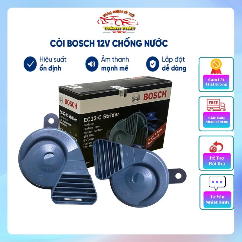 Còi sên ô tô điện 12V BOSCH chính hãng với thiết kế chống nước đạt chuẩn ECE dành cho ô tô xe máy - Mã Phụ Kiện Kèn 0986AH0220