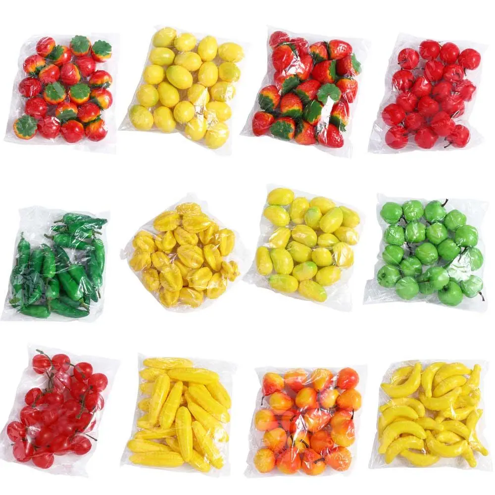 Simulation Fruit Oranges Model Decor Lemon Craft Photography Props Foam Vegetables Home Decoration Kitchen Kids Toy Artificial Fruit Mini Fake Fruit Simulation Strawberry Ornament