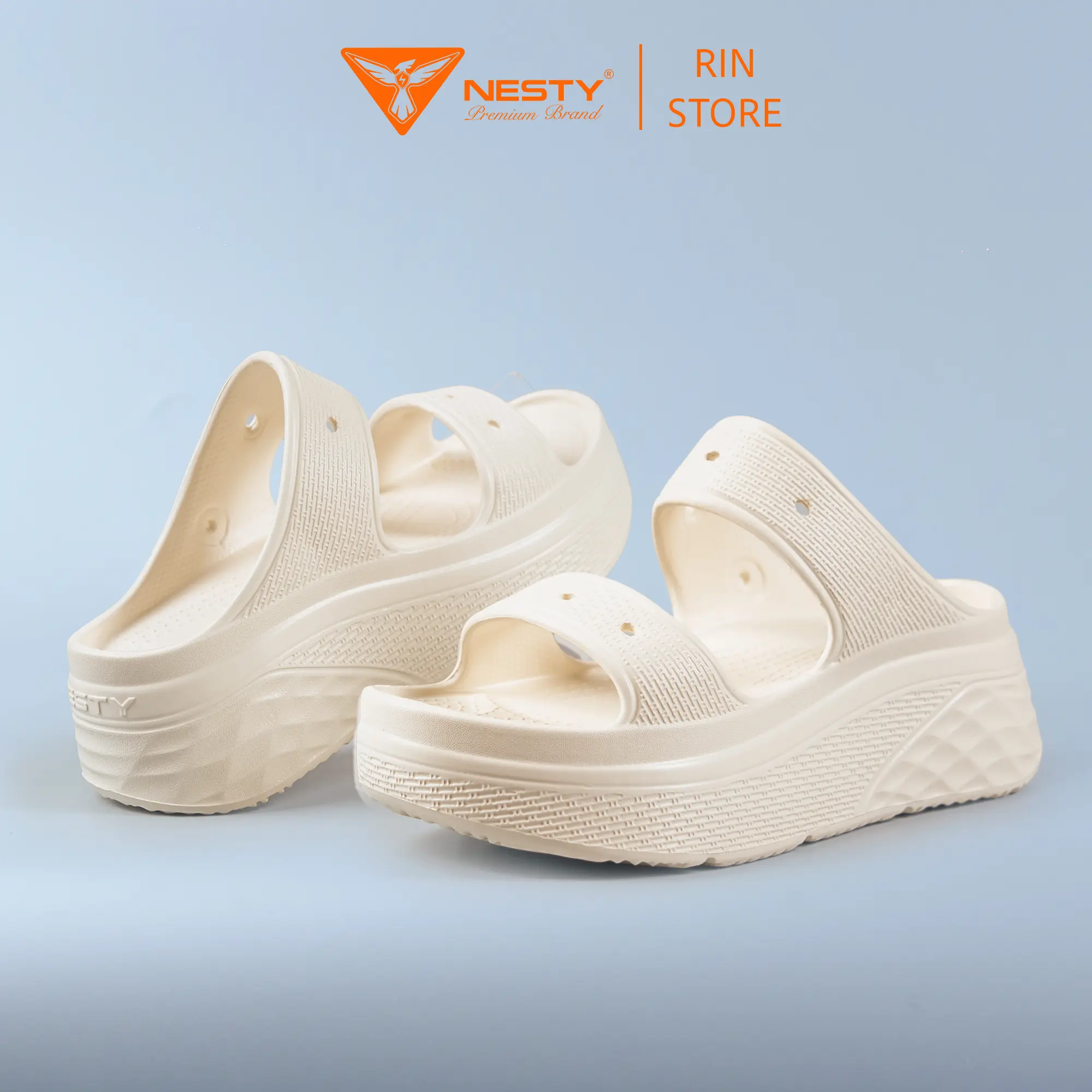 [Tặng Sticker] Dép Xăng Đan Nesty Đúc Nguyên Khối hot trend, cao cấp, đế độn 6 phân, chất Eva không mùi và chống thấm nước NE19