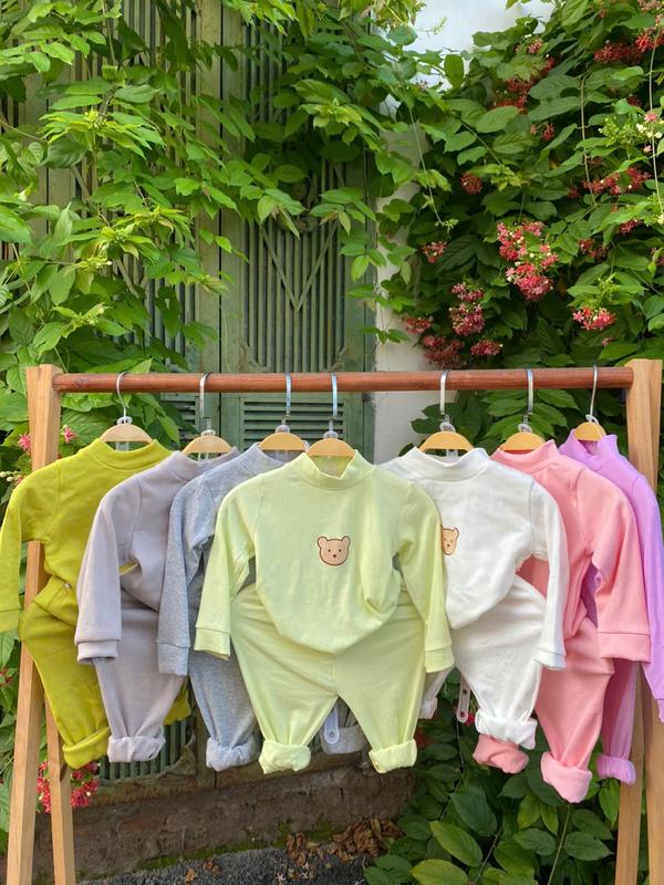 combo 6 bộ dài tay cho bé trai và bé gái từ 6kg đến 21kg chất thun tăm nhỏ bozip giữ nhiệt - Áo thun quần thun