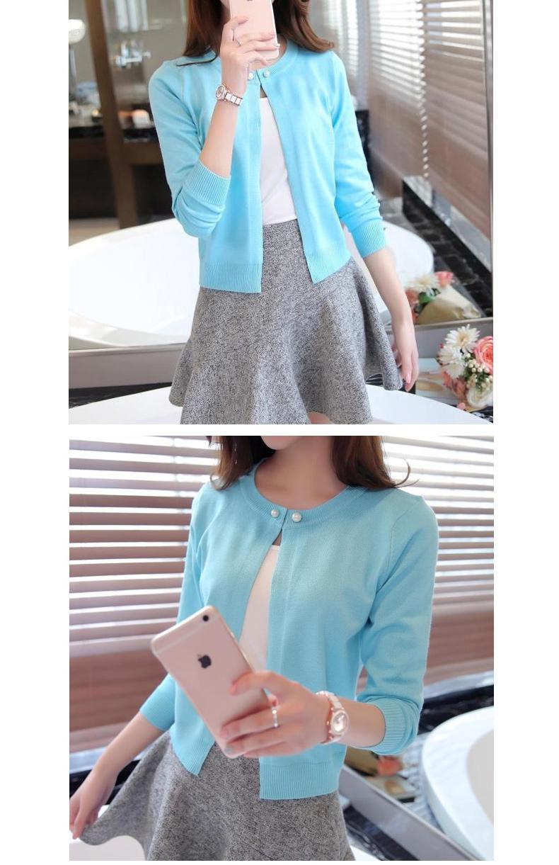 Product Introduction of Knitted Cardigan Short Sunscreen Shawl Thin Coat Spring and Summer Women's Clothing Sweater Long Sleeve Air Conditioning Shirt Knitwear Womenswear Basic Knitting Tops 24