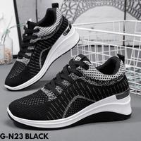 Gambar FINDME 36-41 Sepatu Sneakers Wanita Desain Minimalis Kekinian Nyaman Trend Bagus Tinggi Elegant Bahan  Gn23 Valery - Black, 40 dari findme id_NEW Kab. Tangerang 4 Tokopedia