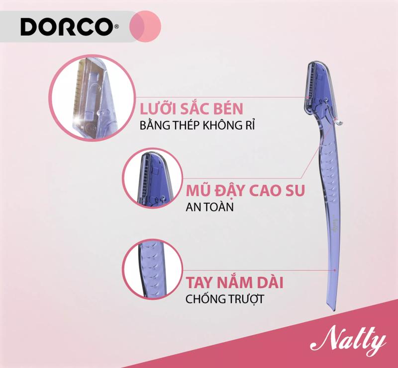 Product Introduction of DORCO NATTY - Dao Cạo Chân Mày Nữ - Vỉ 03 Dao Cạo Chân Mày 6