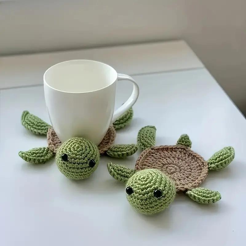 Cute Turtle Design Coaster, Anti-slip Heat Resistant Cup Mat for Home Kitchen Dining Room 0