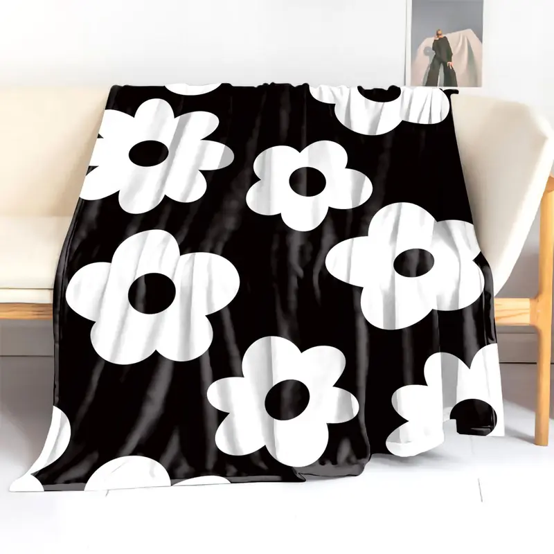 Floral Pattern Blanket, 1 Count Soft Comfortable Throw Blanket, Cool Bedroom Bedding Blankets, Warm Napping Blanket for Home Office Camping 2