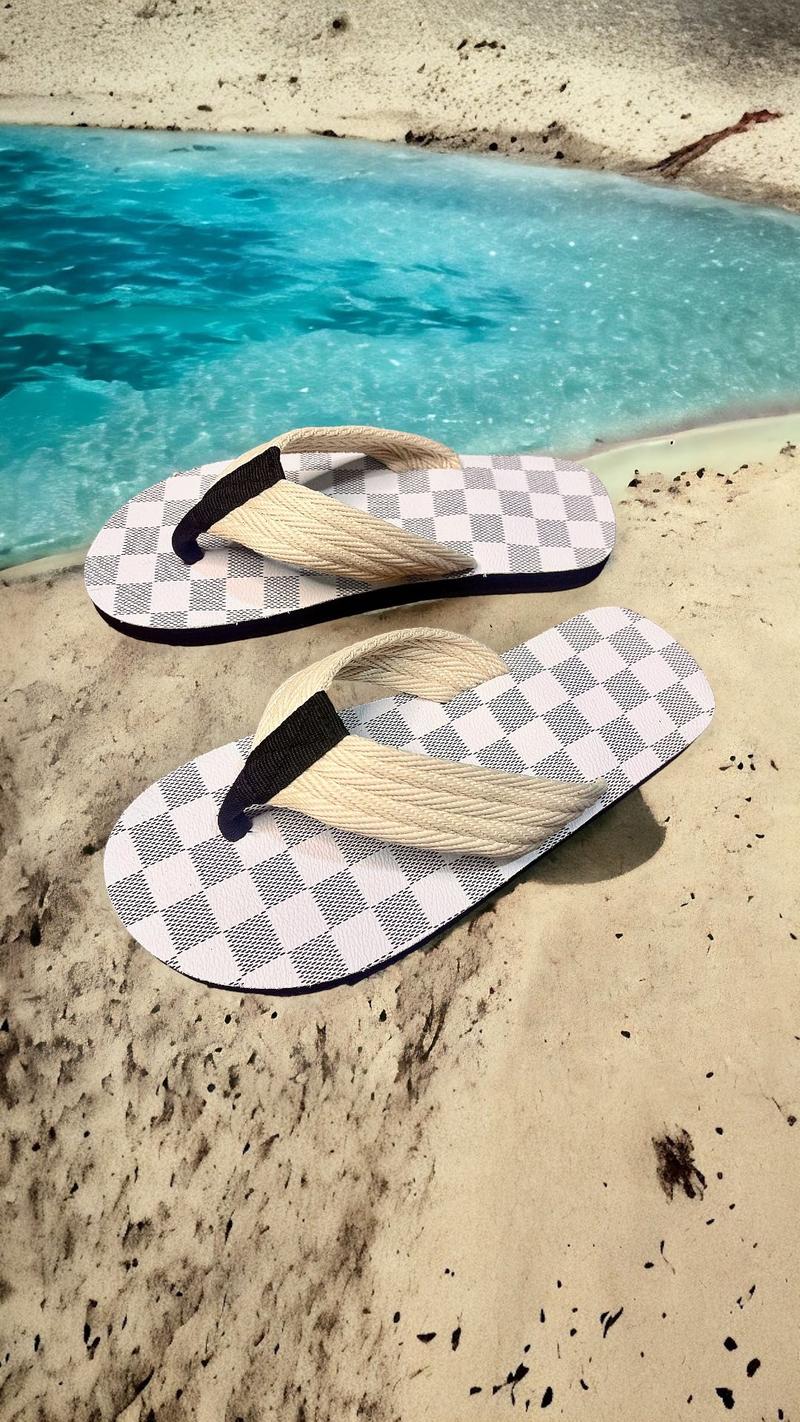 Product Introduction of [3]  Dép Xỏ Ngón Nam,Dép Tông,Dép Đi Biển Bề Mặt Hoạ Tiết Caro Kết Hợp Quai Dù Đế Cao Su Sandal depnamdep 2024 dép dibien depkep nam DéP Nhung 19