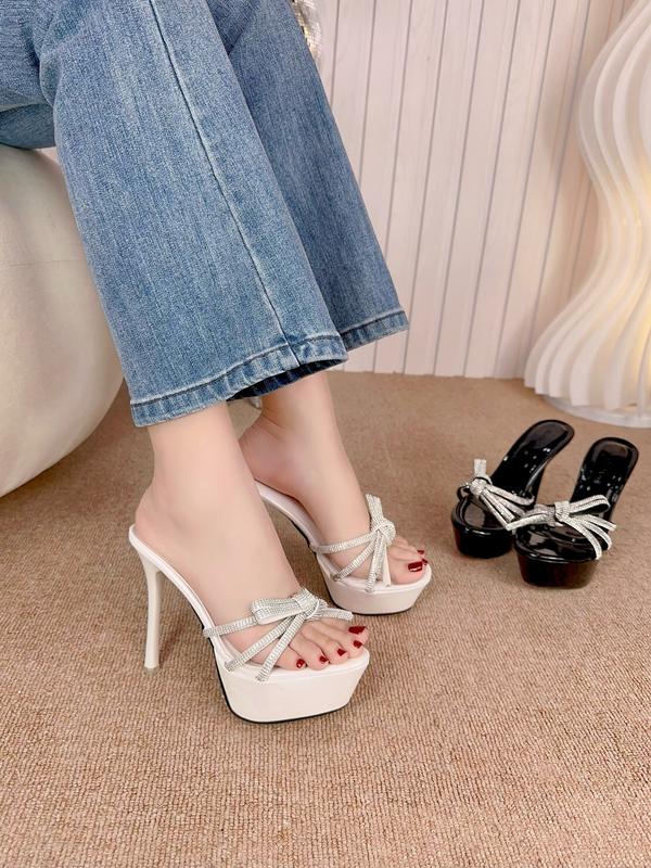 Dép cao gót nữ DARIUS - D153 [Hàng fullbox] gót nhọn 12 phân- Guốc Hở Mũi, Dép hở gót quai chéo đính đá siêu sang có đúp trước 3 phân