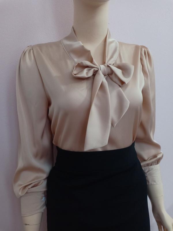  Áo nơ nữ công sở cao cấp lụa ngọc trai bóng giãn nhẹ không nhăn thấm hút mồ hôi tốt full màu  A235 đủ size 40-90kg   ảnh thật  