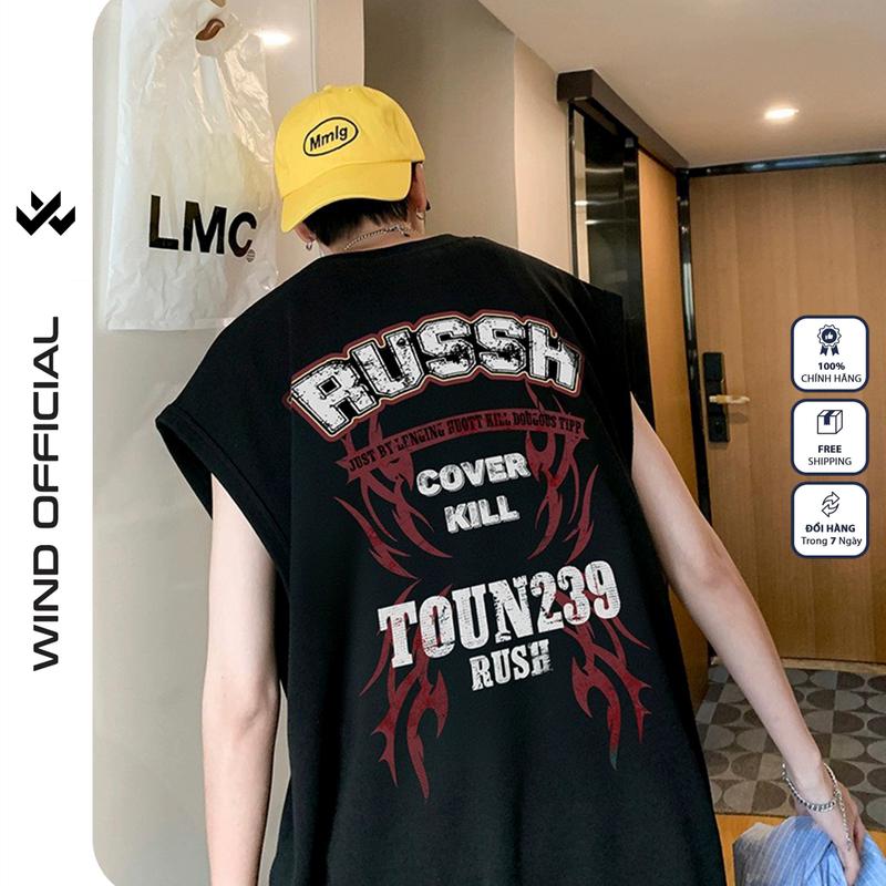 Áo ba lỗ unisex WIND form rộng sát nách 239 tanktop thời trang nam nữ oversize unisex Menswear Cổ Tròn Vest