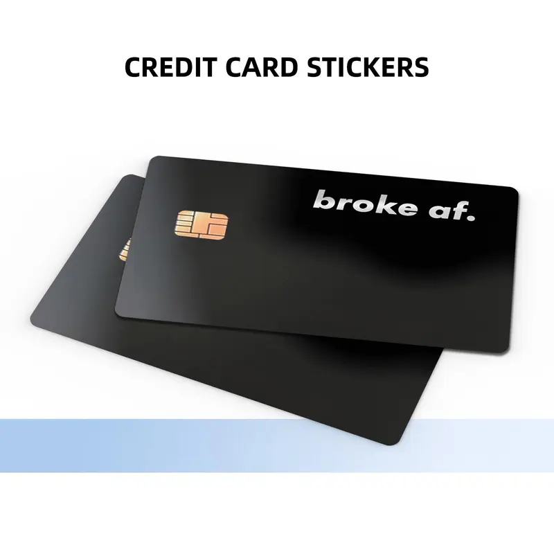 Broke AF Credit Card Skin Sticker, 4 Counts/set Ultra-thin Waterproof & Scratch Resistant Card Sticker, Personalized Bank Card Skin Protector 4