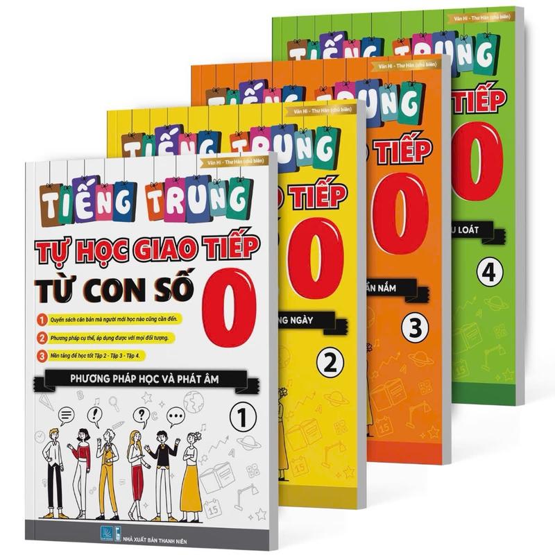 BỘ SÁCH TỰ HỌC GIAO TIẾP TIẾNG TRUNG TỪ CON SỐ 0 GỒM 4 TẬP có file luyện nghe