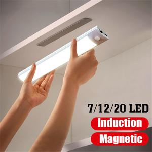 Lampu Kabinet LED, Ultra Nipis, USB Boleh Dicas Semula, Penderia Gerakan PIR, Lampu Malam Almari Dapur, Lampu Malam Almari Pakaian