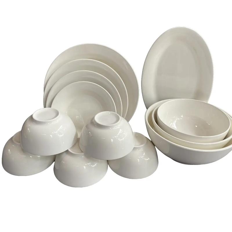 BỘ 13 món TÔ CHÉN DĨA TRẮNG DÀY gốm sứ dùng cho quán ăn gia đình bat dia