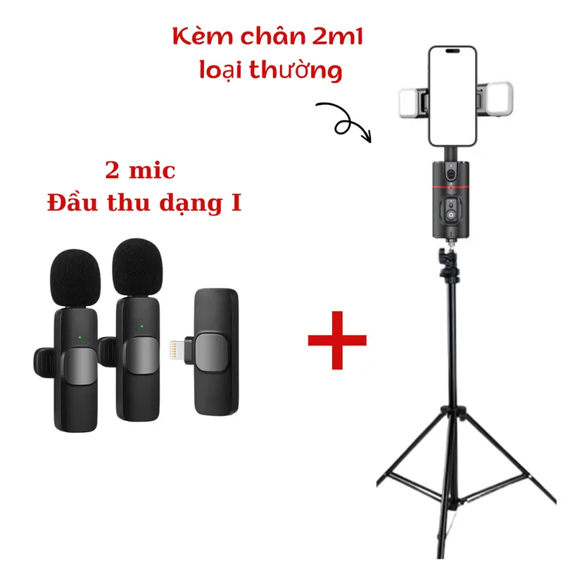 [MUA 1 COMBO - Tặng 2 Đèn Led] Combo Gimbal Điện Thoại P02 HADAPLUS  Và Micro Thu Âm K9 HADAPLUS Hỗ Trợ Quay Video Tiện Lợi Kèm Remote Điều Khiển - Selfie, Phụ Kiện 8
