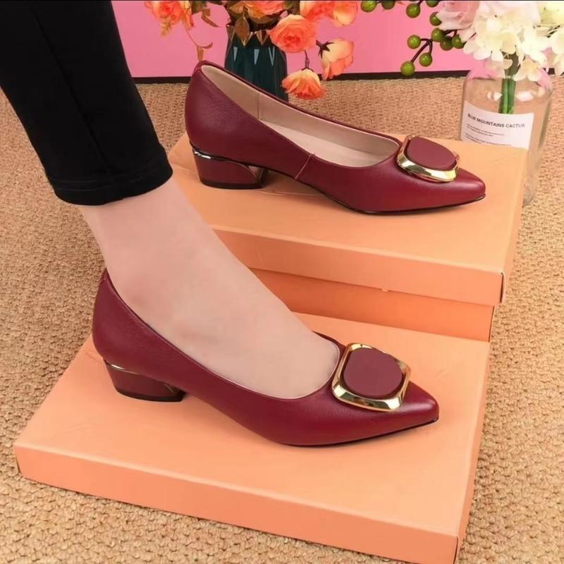 Giày Đế Bệt, Da Mềm, Giày Cho Mẹ Nữ, Mũi Nhọn, Đế Mềm, Cắt Thấp Phẳng, Thoải Mái, Giày Da, Dành Cho Nữ, Phong Cách 2024, Hàng Mới Về 4