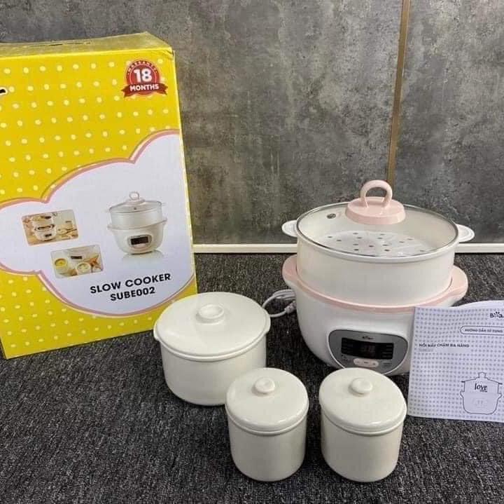 Nồi Nấu Chậm 1,6L Bear Chính Hãng Đa Năng Nấu Cháo, Chưng Yến Bản Quốc Tế Bảo Hành 18 Tháng - SUBE002 Nồi Lẩu Nồi Điện Nồi Lẩu Điện Nấu Ăn