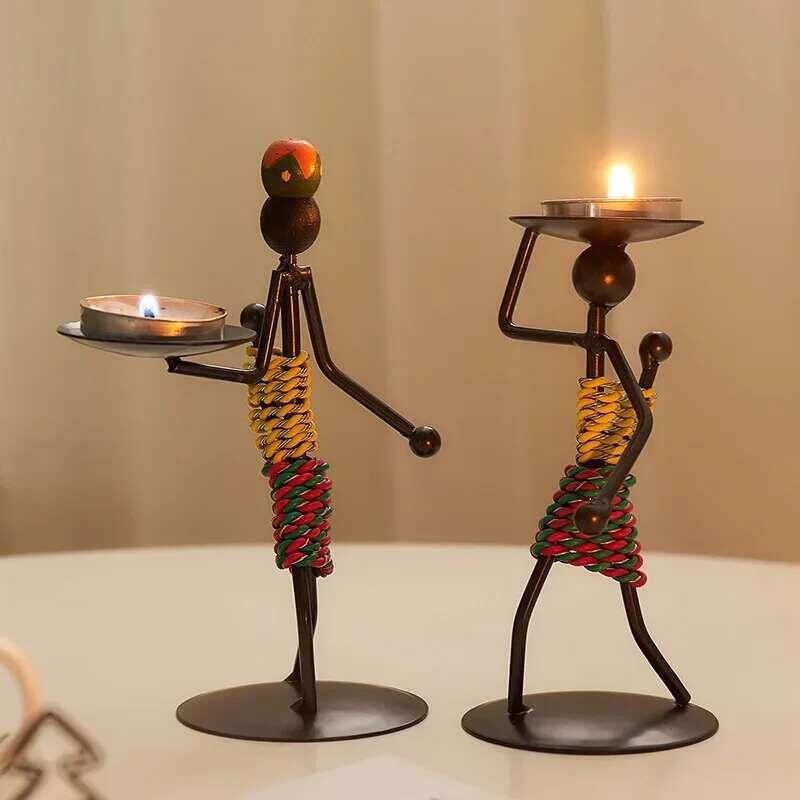 Product Introduction of Vintage Metal  Handmade Iron Candle Creative Crafts Miniature Wrought Holder Home Living 5