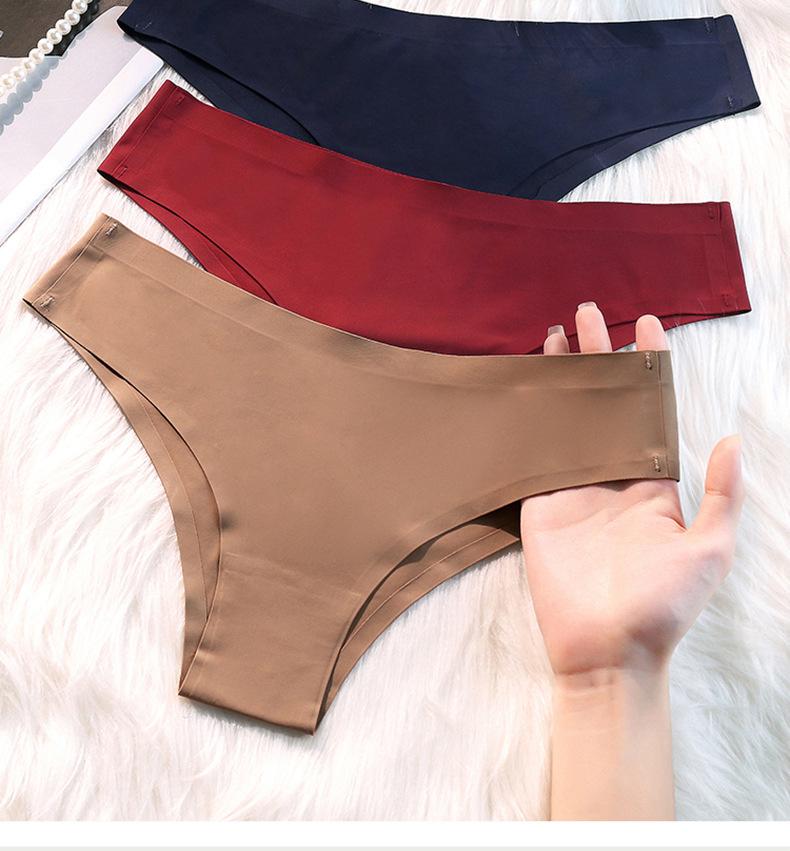 Product Introduction of Quần Lót Lụa Lạnh Không Đường May, Bán Chạy Mùa Hè, Dành Cho Nữ, Thoáng Khí, Cạp Thường, Quần Lót Nữ Xuất Khẩu Một Mảnh 13