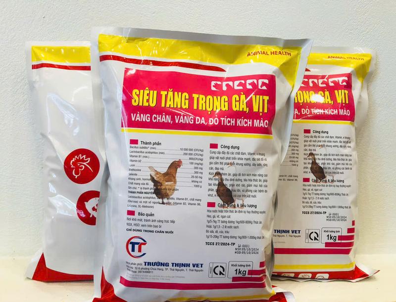 SIÊU TĂNG TRỌNG gà vịt 1kg lớn nhanh, hiệu quả cao. Thức ăn vỗ béo cho gà vịt ngan giúp gà vịt lớn nhanh, lông óng mượt, vàng da, nhanh lớn . An toàn hiệu quả cao giảm chi phí chăn nuôi 3