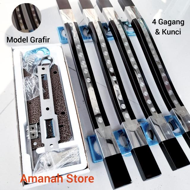 Product Introduction of Fullset Gagang Pintu Rumah UNGU 45cm 33cm / Handle pintu rumah stainless Anti Karat 1