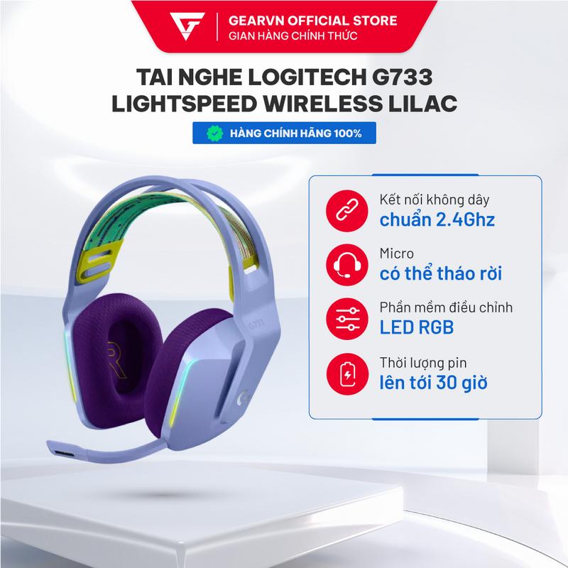 Tai nghe Logitech G733 LIGHTSPEED Wireless (Không dây/ 2.4 Ghz/ RGB) Chụp tai Nghe Nhạc Headphone
