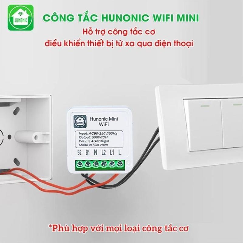 Công Tắc Thông Minh Wifi Hunonic Mini Điều Khiển Từ Xa Qua điện thȯại, Hẹn Giờ Tự Động 6