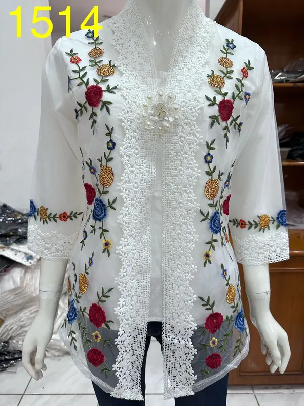 1514 kebaya rompi organdi alexuez premium brukat /kebaya encim bordir 2