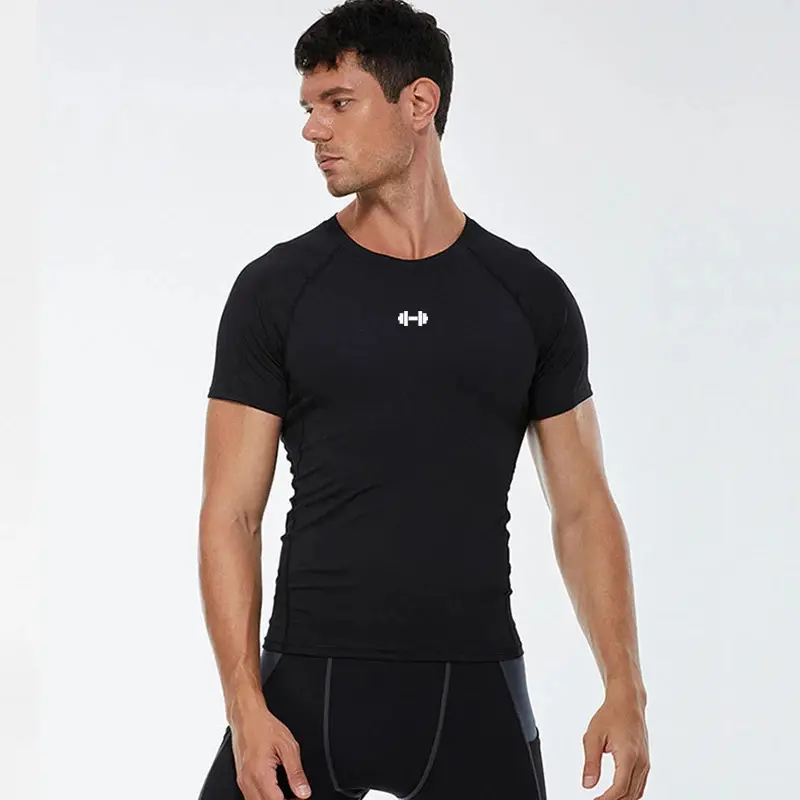 Compression T Shirt Men Summer Sportswear Running T-shirt Elastic Quick Dry Sport Tops Tee Athletic Gym Workout Shirts Men 3
