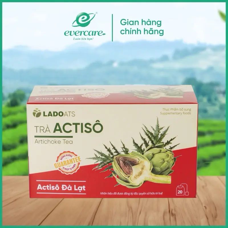 Combo 10 Hộp Trà Atiso túi lọc, trà LADOATS Actiso (Hộp 20 gói 2g gói), món quà sức khỏe từ thiên nhiên.